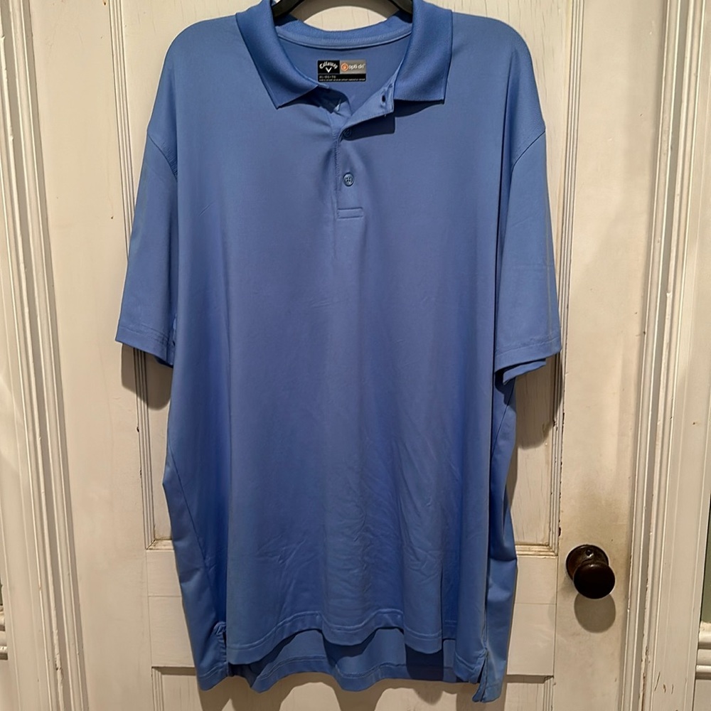 Callaway Opti-Dri Light Blue Golf Polo Shirt, Size XL